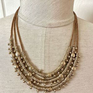Theodora and Callum gold tone multi strand necklace